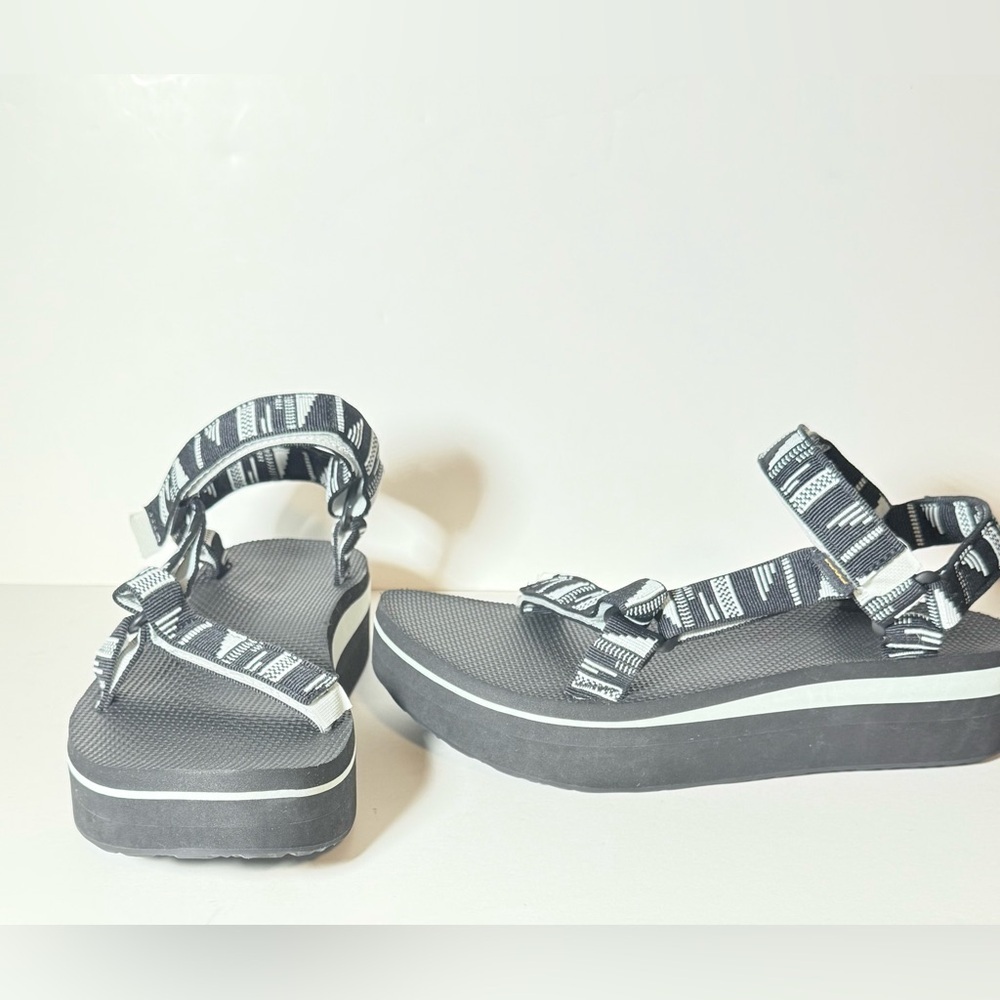 Teva Black and White Platform Sandals